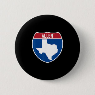 Macaron Rond 5 Cm Allen Texas Tx Autoroute Inter-États Souvenir de V