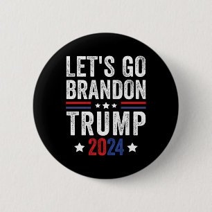 Macaron Rond 5 Cm Aller Brandon Trump 2024 Anti Liberal Us Drapeau