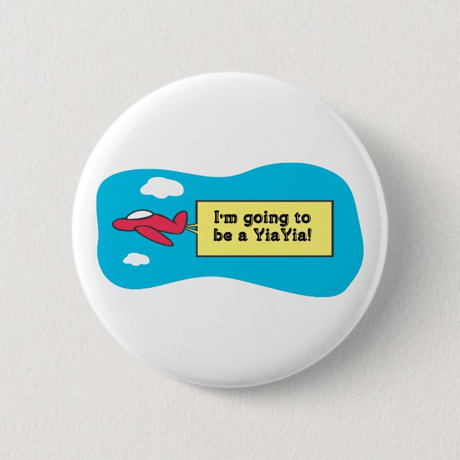 Macaron Rond 5 Cm Aller être un YiaYia ! (Devant)