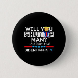Macaron Rond 5 Cm Allez-Vous Fermer L'Homme Joe Biden Drôle Anti Tru