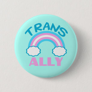 Macaron Rond 5 Cm Allié Teal de transsexuel