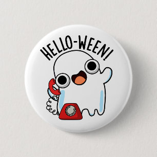 Macaron Rond 5 Cm Allo-ween Funny Ghost Pun