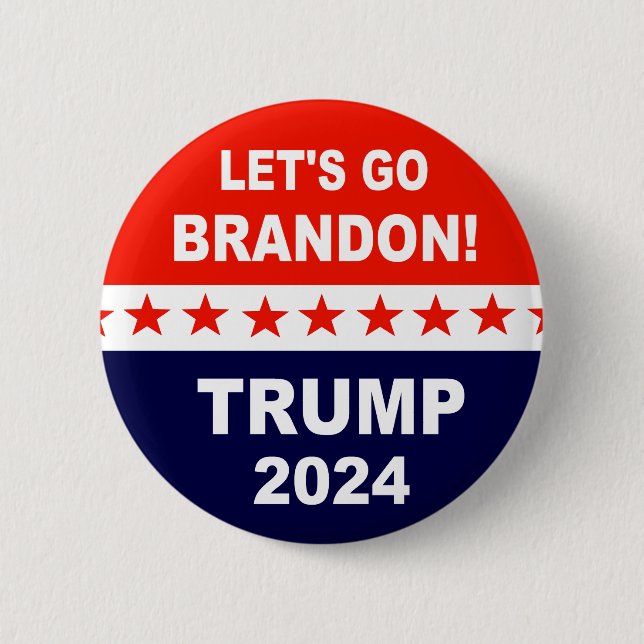 Macaron Rond 5 Cm Allons Brandon TRUMP 2024 (Devant)