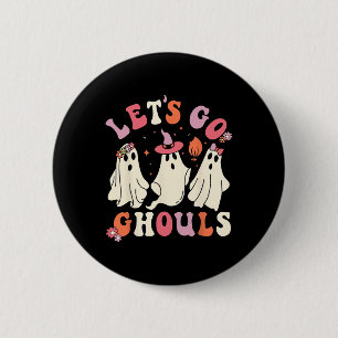 Macaron Rond 5 Cm Allons Gouls Drôle Éffrayant Fantôme Halloween pou