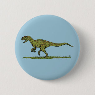 Macaron Rond 5 Cm Allosaurus de Dinosaure jurassique