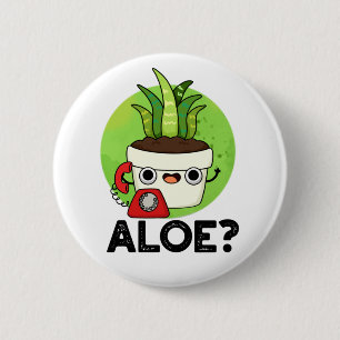 Macaron Rond 5 Cm Aloe Funny Plante Hello Pun