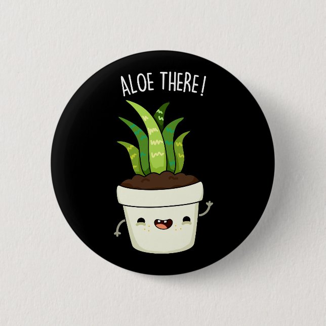 Macaron Rond 5 Cm Aloe There Funny Aloe Vera Pun (Devant)