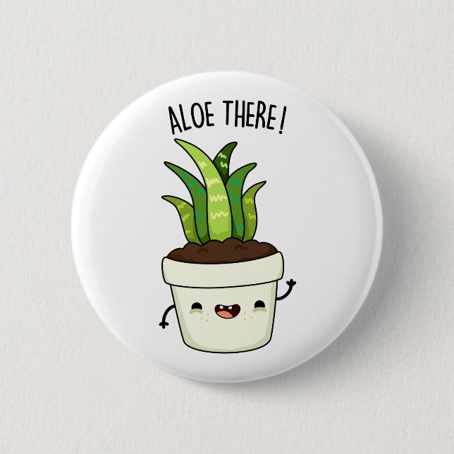Macaron Rond 5 Cm Aloe There Funny Aloe Vera Pun (Devant)
