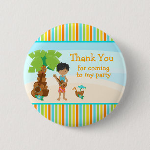 Macaron Rond 5 Cm Aloha Cute Afro-américaine "Merci pour venir"
