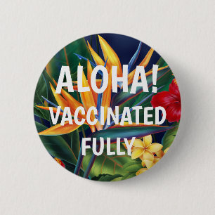 Macaron Rond 5 Cm Aloha floral hawaïen vacciné contre le paradis t