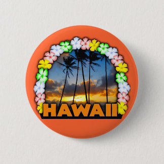 Macaron Rond 5 Cm Aloha Hawaï