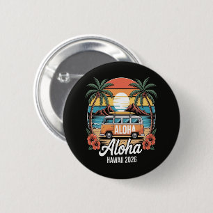 Macaron Rond 5 Cm Aloha Hawaï 2026