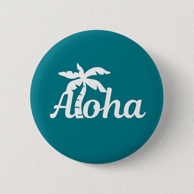 Macaron Rond 5 Cm Aloha Hawaii (Devant)