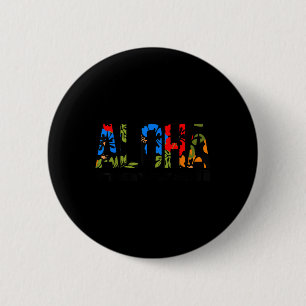 Macaron Rond 5 Cm Aloha Hawaiian Flowers Hawaii Funny Vacances Surf