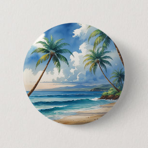 Macaron Rond 5 Cm Aloha Voyage Hawaïen De Style vintage De Hawaii