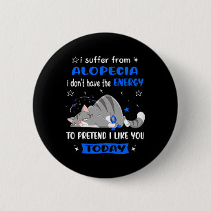 Macaron Rond 5 Cm Alopecia Guerrier Je Souffre D'Alopecia