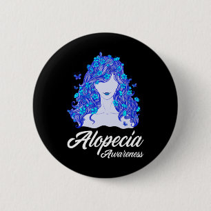 Macaron Rond 5 Cm Alopecia Guerrier Perte de cheveux Guerrier Alopec