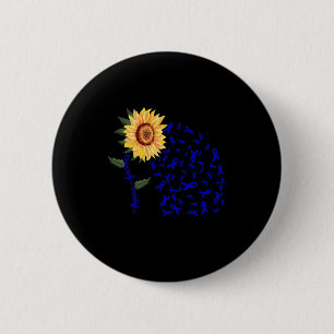 Macaron Rond 5 Cm Alopecia Sensibilisation Bleu foncé Ruban Perte de