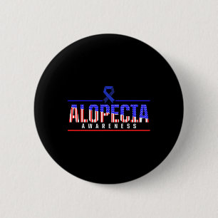 Macaron Rond 5 Cm Alopecia Sensibilisation Perte de cheveux Guerrier