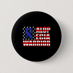 Macaron Rond 5 Cm Alopecia Sensibilisation Perte de cheveux Guerrier