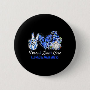Macaron Rond 5 Cm Alopécie Conscience Paix Amour Cure Gnome