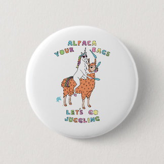 Macaron Rond 5 Cm Alpaca-Vos-Sacs-Allons-Y-Jongler-Licorne-À-Cheval-