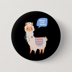 Macaron Rond 5 Cm Alpaca votre blessure mignonne Llama soins blessur