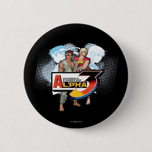 Macaron Rond 5 Cm Alpha 3 Ken et Ryu de Street Fighter