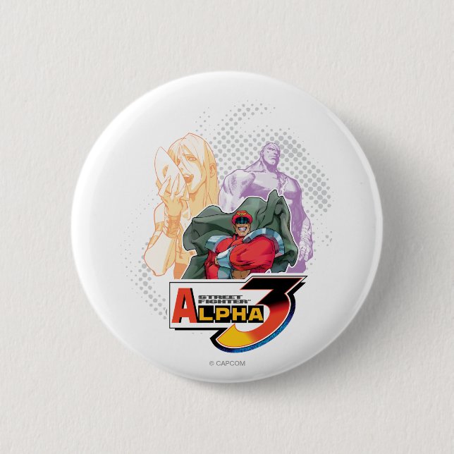 Macaron Rond 5 Cm Alpha 3 Shadowloo de Street Fighter (Devant)