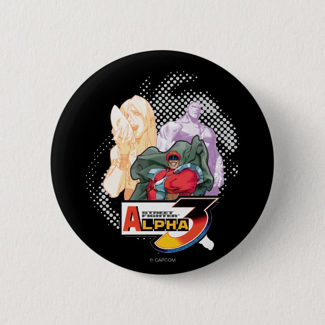 Macaron Rond 5 Cm Alpha 3 Shadowloo de Street Fighter (Devant)