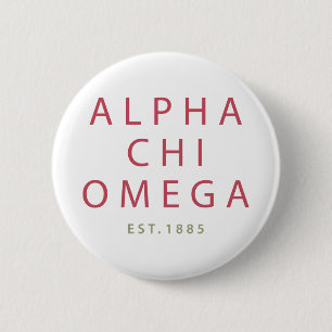 Macaron Rond 5 Cm Alpha Chi Omega Établi en 1885