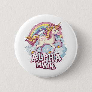 Macaron Rond 5 Cm Alpha Homme Unicorne