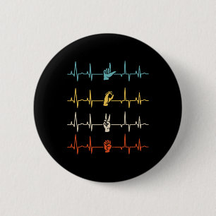 Macaron Rond 5 Cm Alphabet Asl Langue Des Signes Américaine Professe