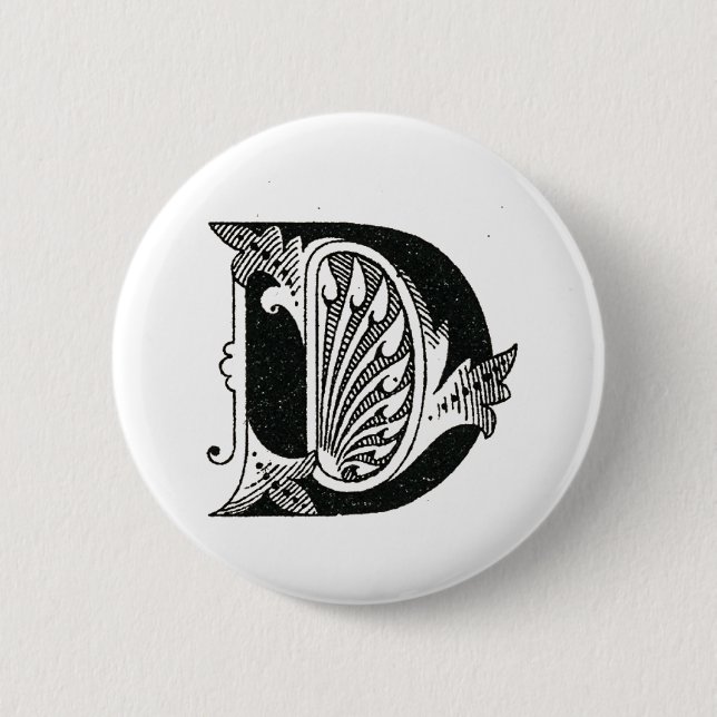 Macaron Rond 5 Cm alphabet d, lettre d, monogramme d, lettre d (Devant)