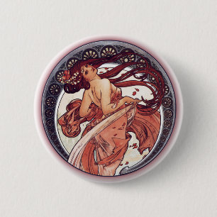 Macaron Rond 5 Cm Alphonse Mucha - danse