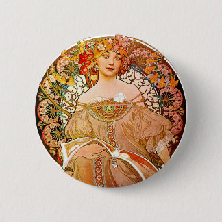 Macaron Rond 5 Cm Alphonse Mucha Dreaming