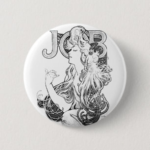Macaron Rond 5 Cm Alphonse Mucha JOB ISOGS