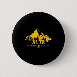 Macaron Rond 5 Cm Alta Utah Usa Station de ski alpin Wasatch Mou