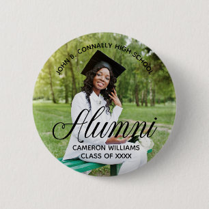 Macaron Rond 5 Cm Alumni Photo High School Reunion Custom Name Tag