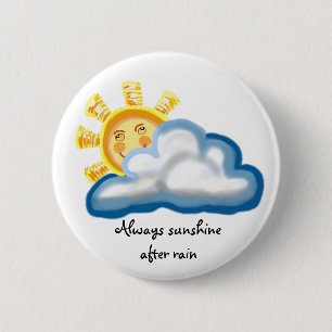 Macaron Rond 5 Cm Always sunshine after rain Button