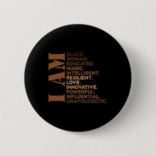 Macaron Rond 5 Cm Am Black Woman Educated Melanin Black History Mont