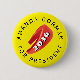 Macaron Rond 5 Cm Amanda Gorman, président