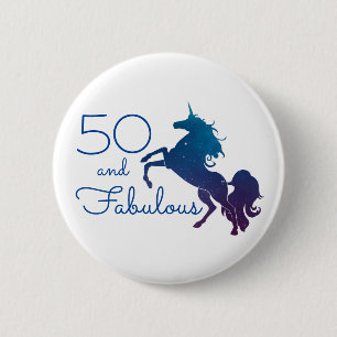 Macaron Rond 5 Cm Amant 50 de licorne et anniversaire fabuleux