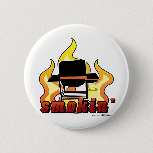Macaron Rond 5 Cm Amant de BBQ de Smokin (Devant)