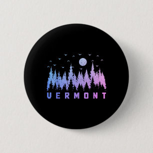 Macaron Rond 5 Cm Amant de la nature du pin du Vermont Randonnée for