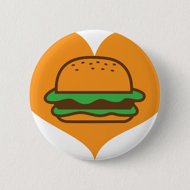 Macaron Rond 5 Cm Amant d'hamburger (Devant)
