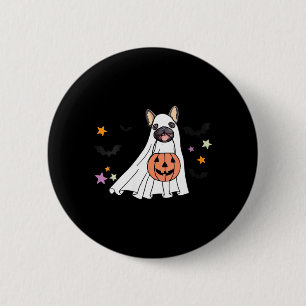 Macaron Rond 5 Cm Amantes de chiens Bouledogue français noir fantôme