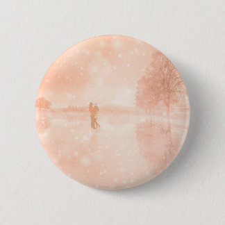 Macaron Rond 5 Cm Amants sur un étang gelé    