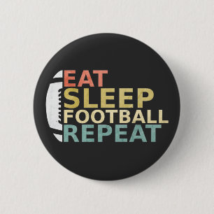 Macaron Rond 5 Cm Amateur De Football Mange Sleep Football Répétitio