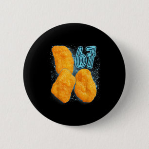 Macaron Rond 5 Cm Amateur de nuggets de poulet 67 Mème Six Sept Poul